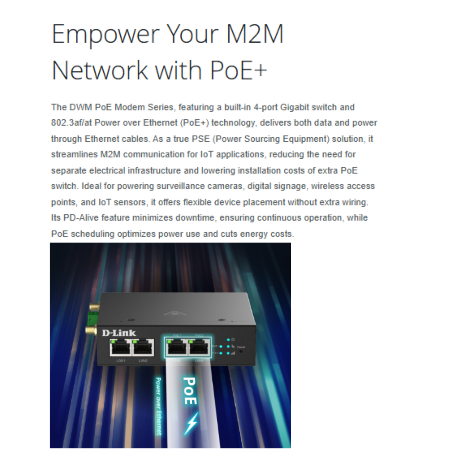 4G Multi-Connect PoE Modem | DWM-314-TP