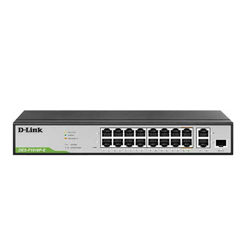 16-Port Fast Ethernet PoE Switch with 1 Gigabit Port + 1 Combo Uplink Port (HW : H3 & H4)