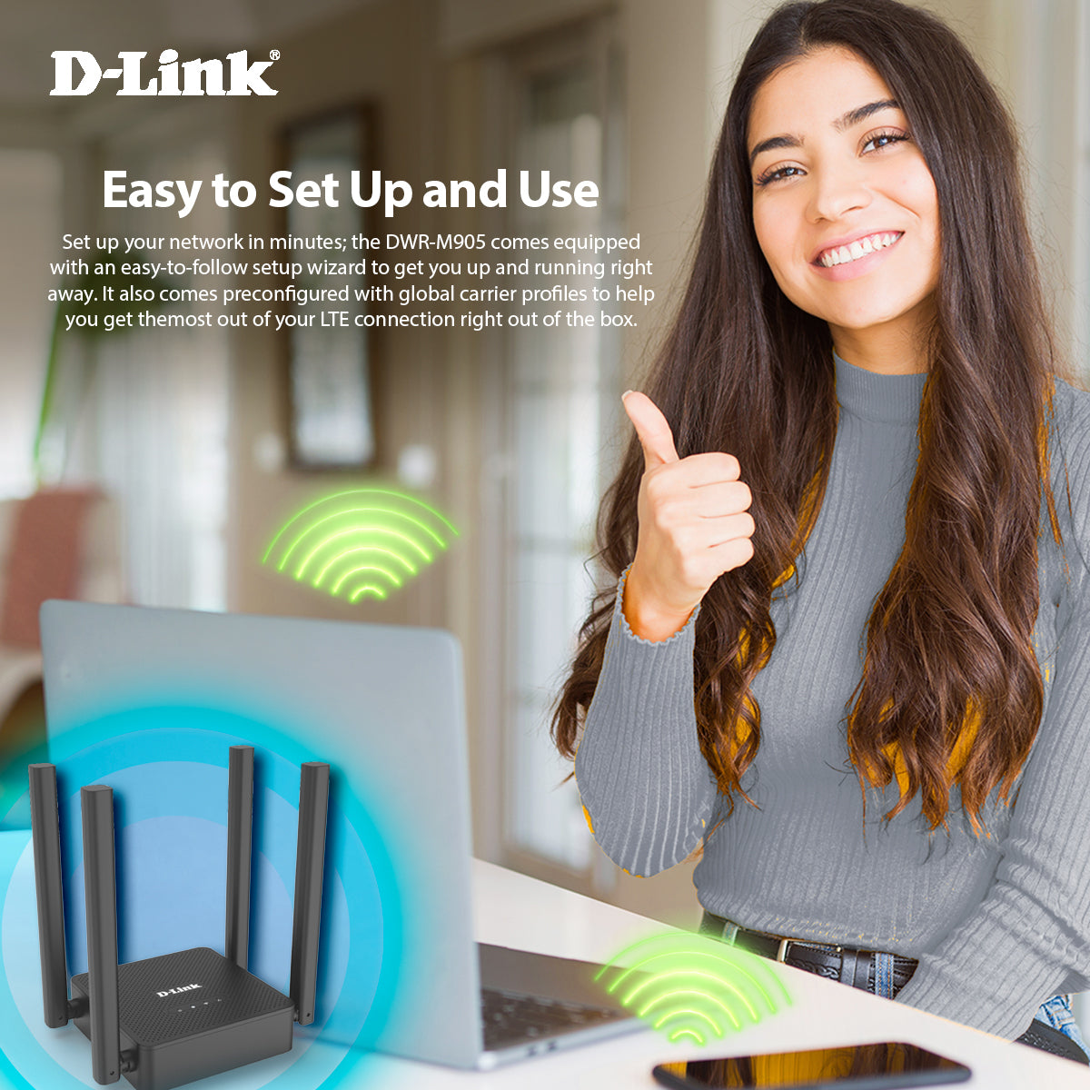 4G LTE N300 Mobile Router with LAN & WAN