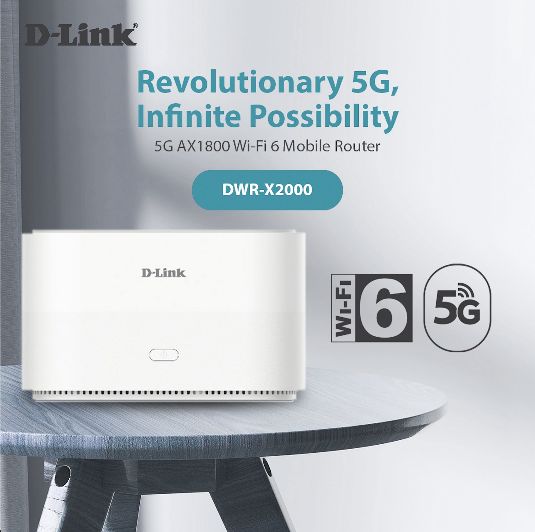 5G Wi-Fi 6 AX1800 Gigabit Mobile Router with LAN & WAN