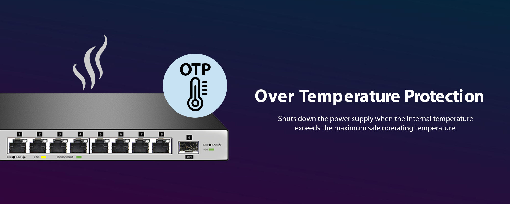 9-Port 2.5G/10G Multi-Gigabit (MG) Desktop Switch | DMS-F109XS