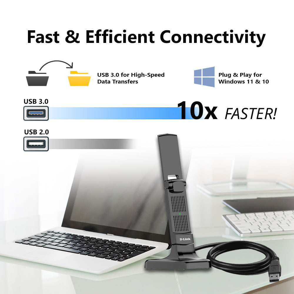 Wireless AX3000 Wi-Fi 6 High Gain USB 3.0 Adapter | DWA-X3030