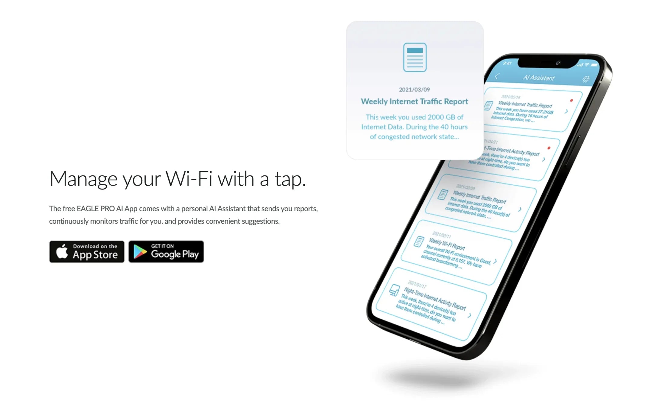 D-Link Eagle Pro AI AX3200 WiFi 6 Mesh Router | Wireless 6 | Expandable Mesh | High-Performance, Feature Rich, AI Enabled - Parental Controls
