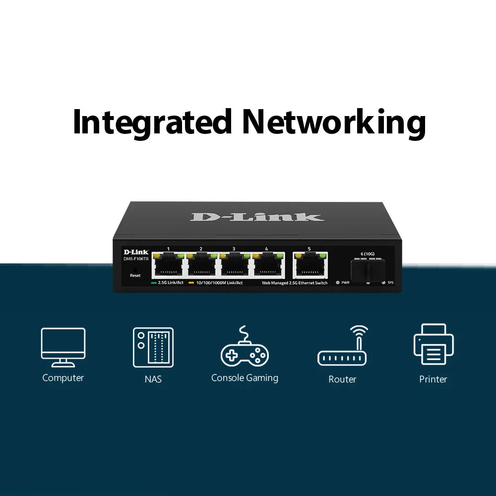 5-port 2.5G with 1-Port SFP+ Web Management Desktop Switch