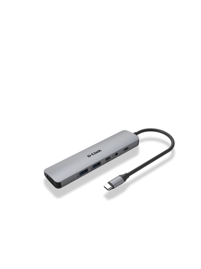 D-Link DUB-M650 6 in 1 USB C PD Multi Hub with 4K HDMI, 100W Power Delivery, USB 3.0, 3.5mm Audio | Plug & Play