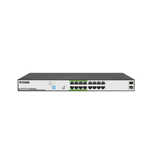 250M 18-Port Unmanaged Gigabit Switch with 16 PoE Ports (150W) and 2 SFP Uplink Ports
