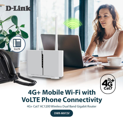 4G+LTE Cat7 AC1200 Router with Dual Power Mode, Telephony