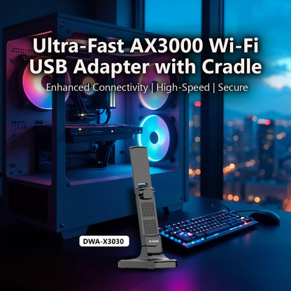 Wireless AX3000 Wi-Fi 6 High Gain USB 3.0 Adapter | DWA-X3030