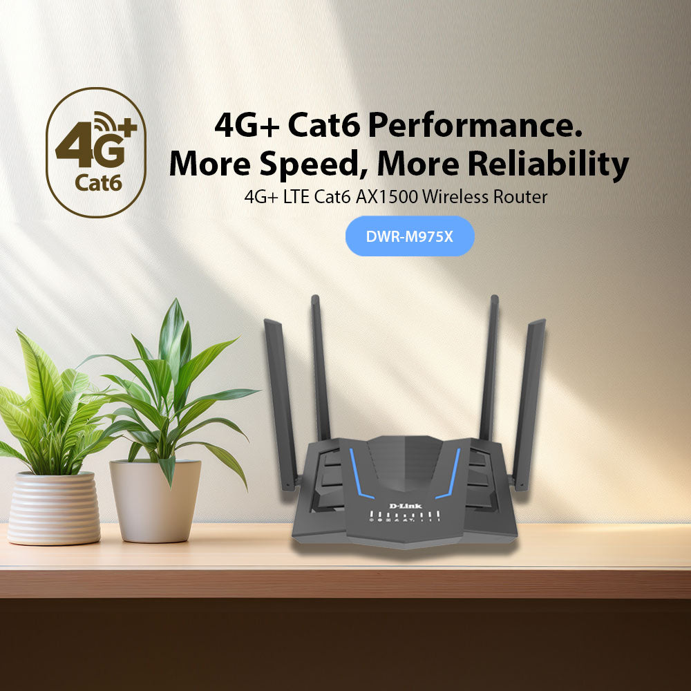 4G+ LTE Cat 6 Wi-Fi 6 Gigabit Mobile Router | DWR-M975X