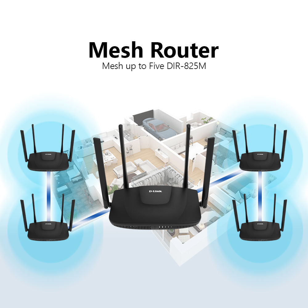 AC1200 Dual Band Gigabit 5-in-1 WiFi Wireless Router | DIR-825M