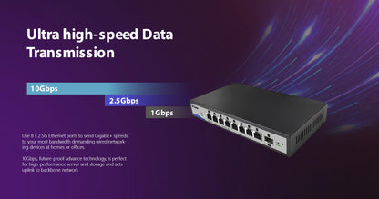 9-Port 2.5G/10G Multi-Gigabit (MG) Desktop Switch | DMS-F109XS