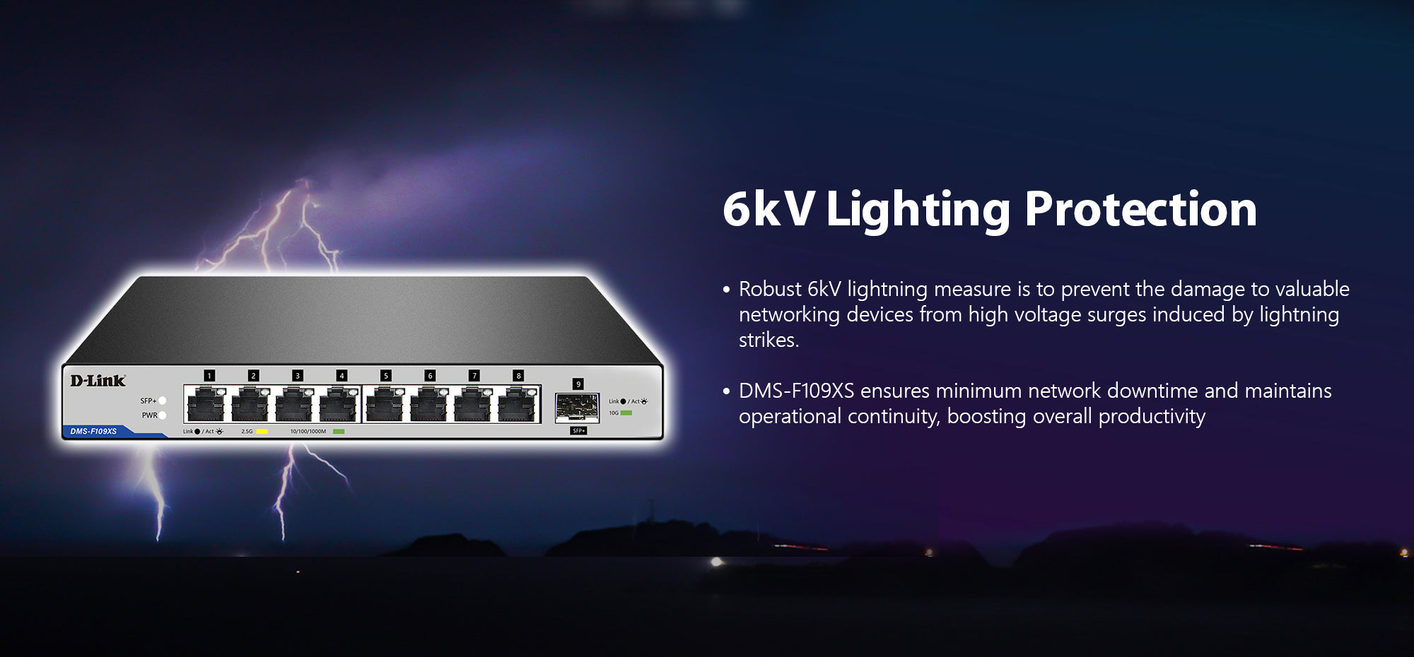 9-Port 2.5G/10G Multi-Gigabit (MG) Desktop Switch | DMS-F109XS