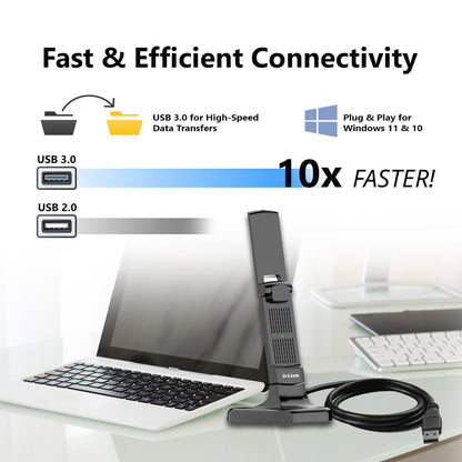 Wireless AX3000 Wi-Fi 6 High Gain USB 3.0 Adapter | DWA-X3030