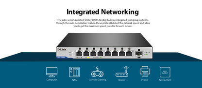 9-Port 2.5G/10G Multi-Gigabit (MG) Desktop Switch | DMS-F109XS