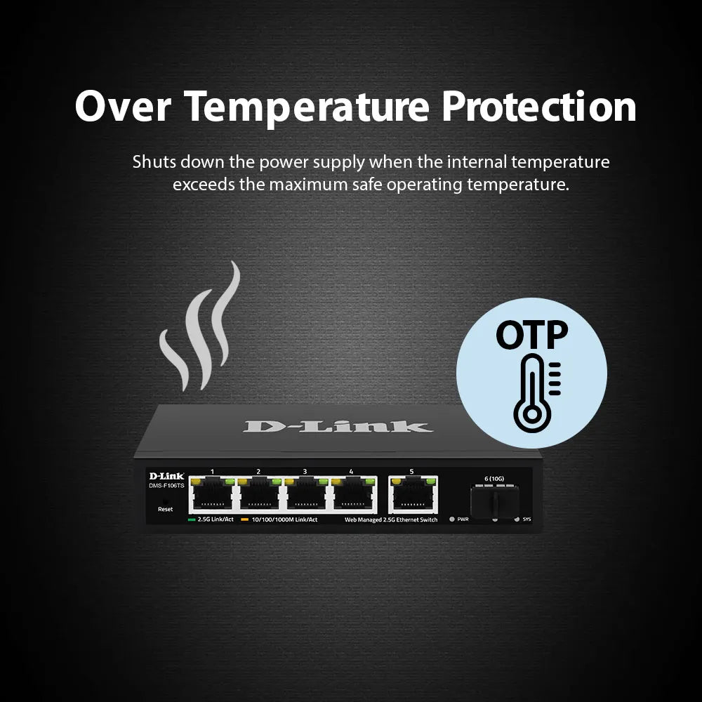 5-port 2.5G with 1-Port SFP+ Web Management Desktop Switch