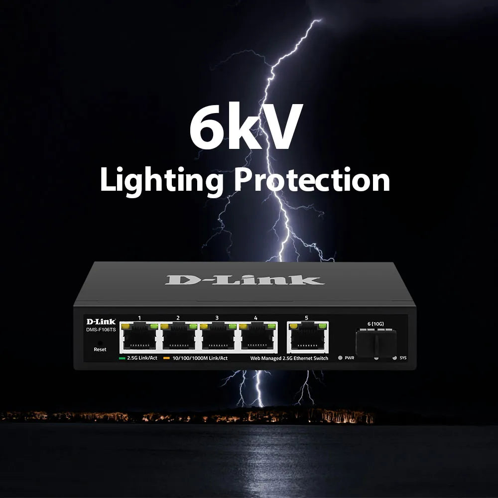 5-port 2.5G with 1-Port SFP+ Web Management Desktop Switch