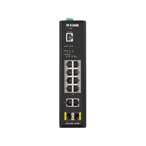 12-Port Gigabit Smart Managed Industrial PoE Switch-Wide Temp-240W PoE Budget