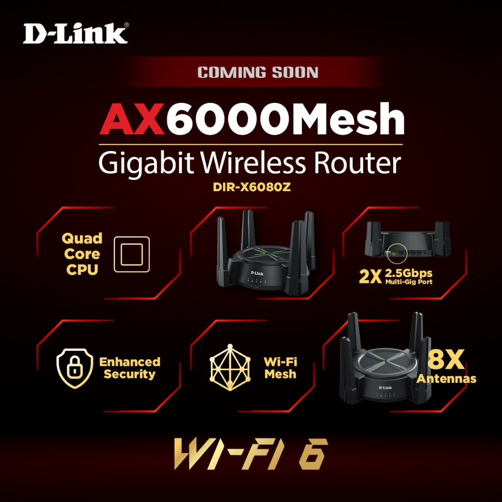 AX6000 Multi Gigabit Wi-Fi 6 Router | DIR-X6080Z