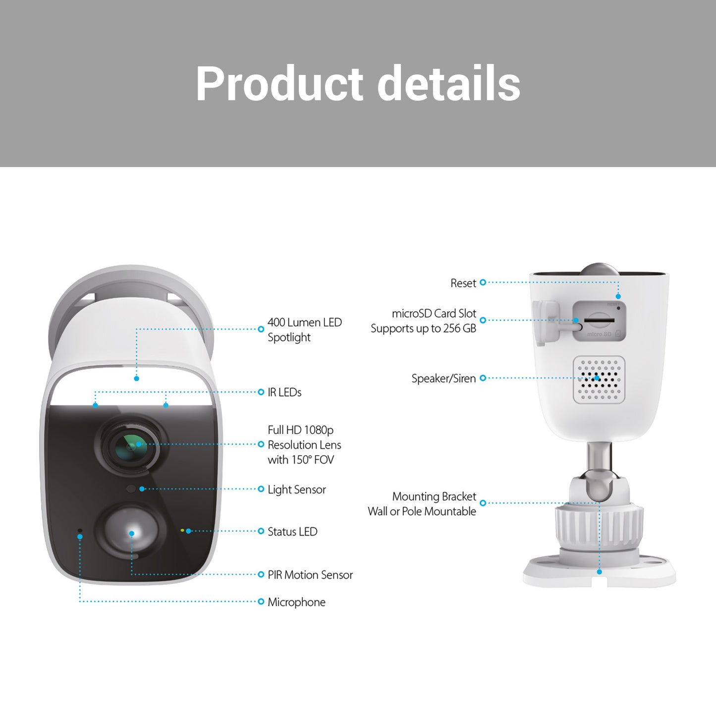 DCS-8630LH | mydlink Full HD Outdoor Wi-Fi Spotlight Camera with Built-in Smart Home Hub