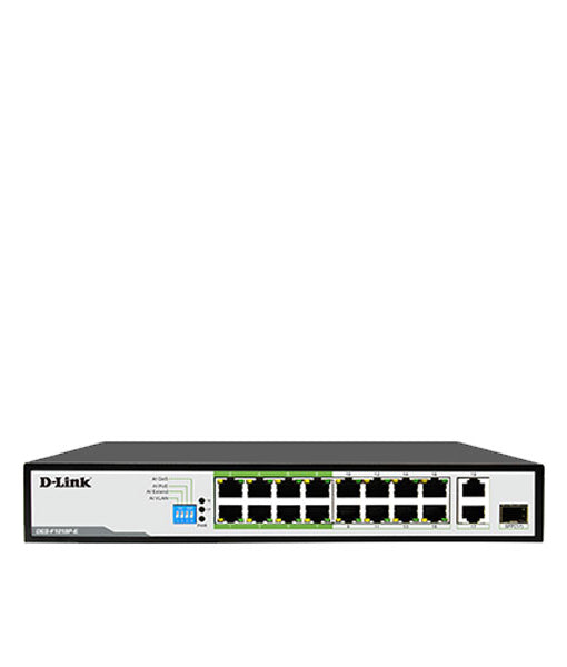16-Port Fast Ethernet PoE Switch with 1 Gigabit Port + 1 Combo Uplink Port